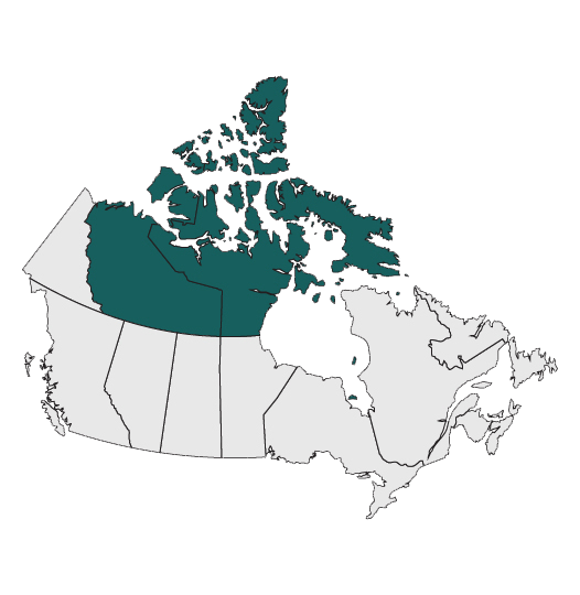 Map of North West Territories and Nunavut